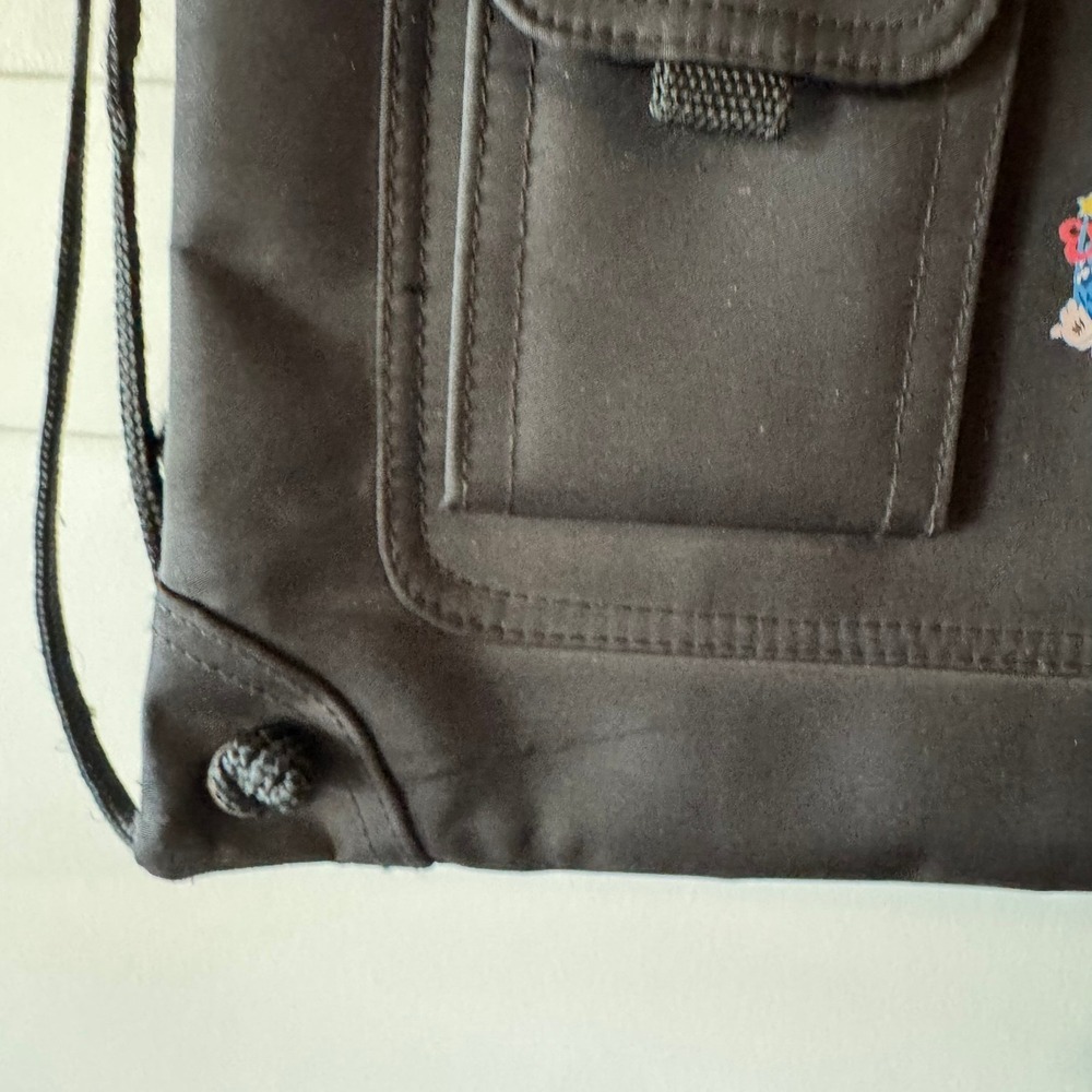 Vintage Disney World Sorcerer‎ Mickey Drawstring Backpack Bag Black - Picture 5 of 12